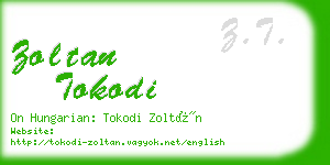 zoltan tokodi business card